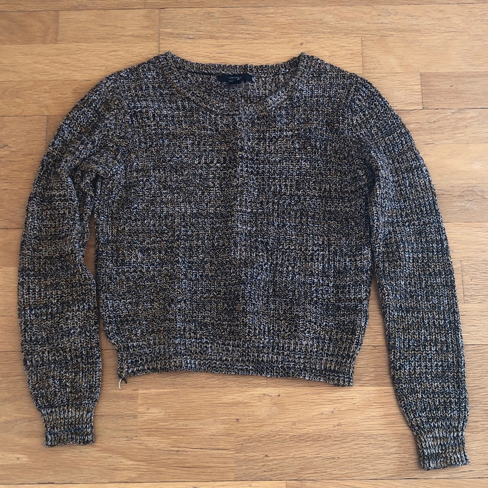 Forever 21 Black, Brown and White Crew Neck Sweater